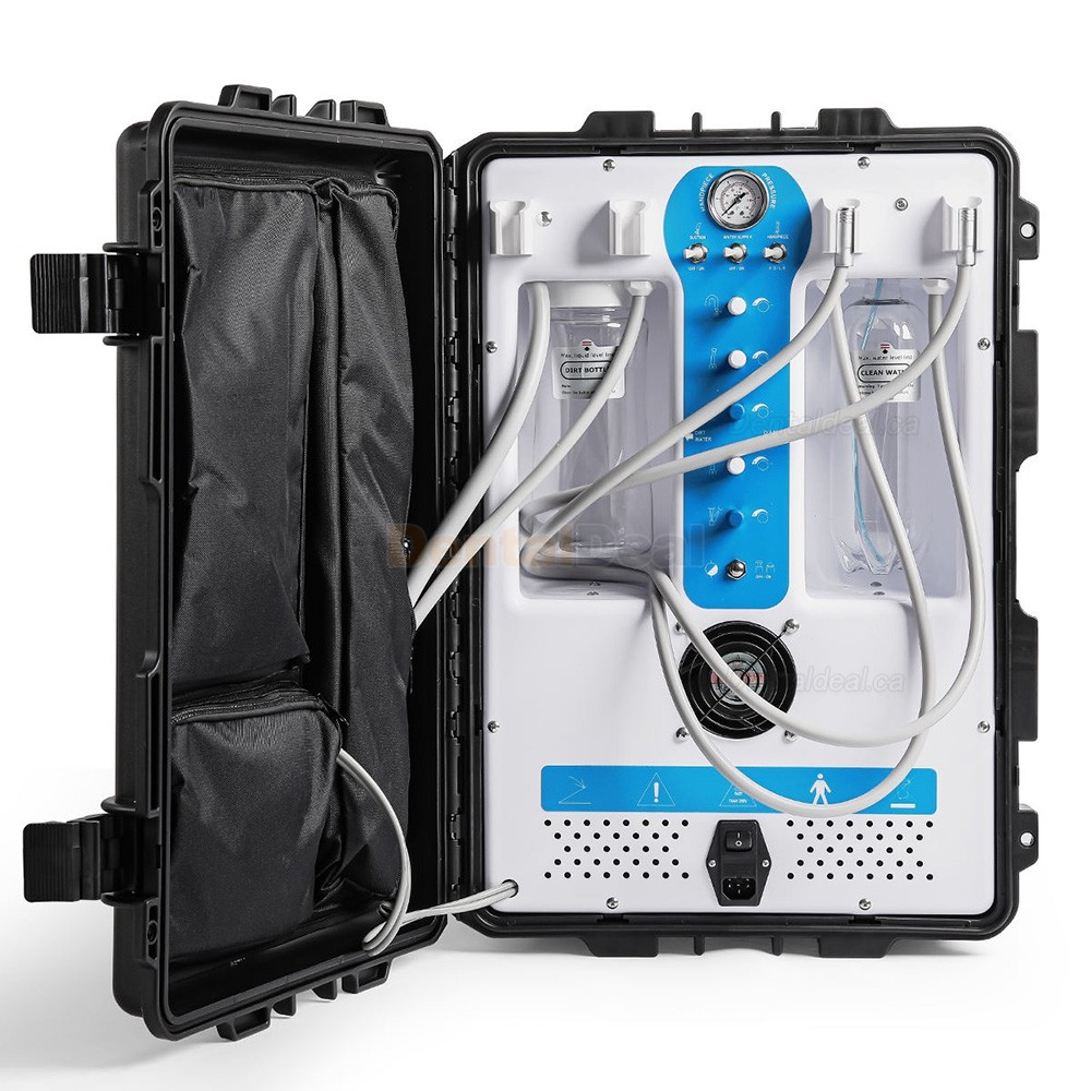 Greeloy GU-P204S Portable Dental Unit with Compressor+ Suction+ Triplex Syringe